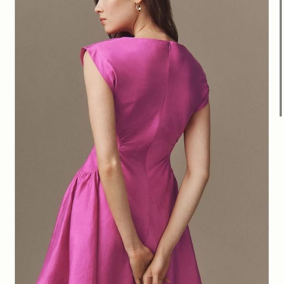 Acler Emery Vibrant Pink drop waist Mini Dress from Anthropologie - Picture 2 of 3
